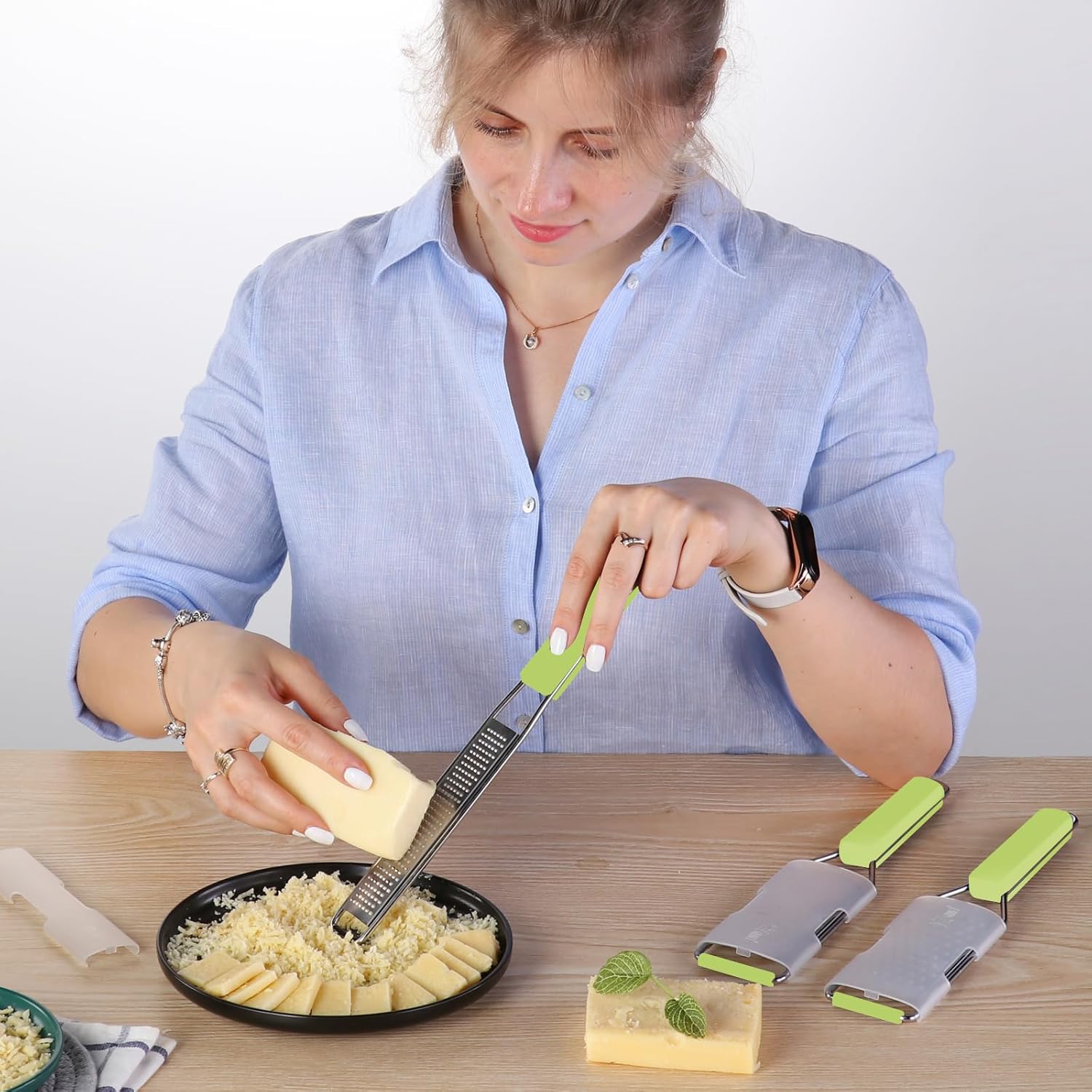 Cambom Lemon Zester Grater Green Side View