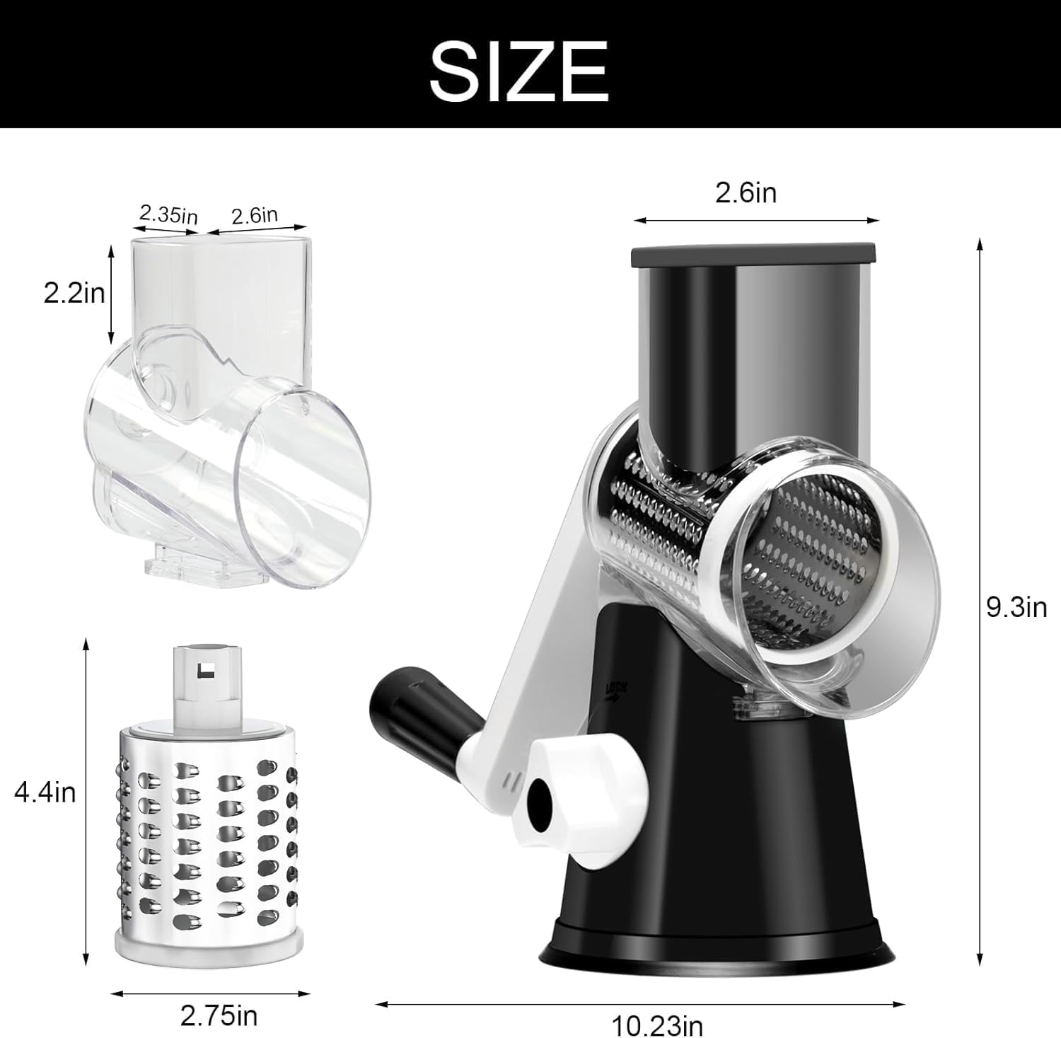 Cambom grater size guide and specifications